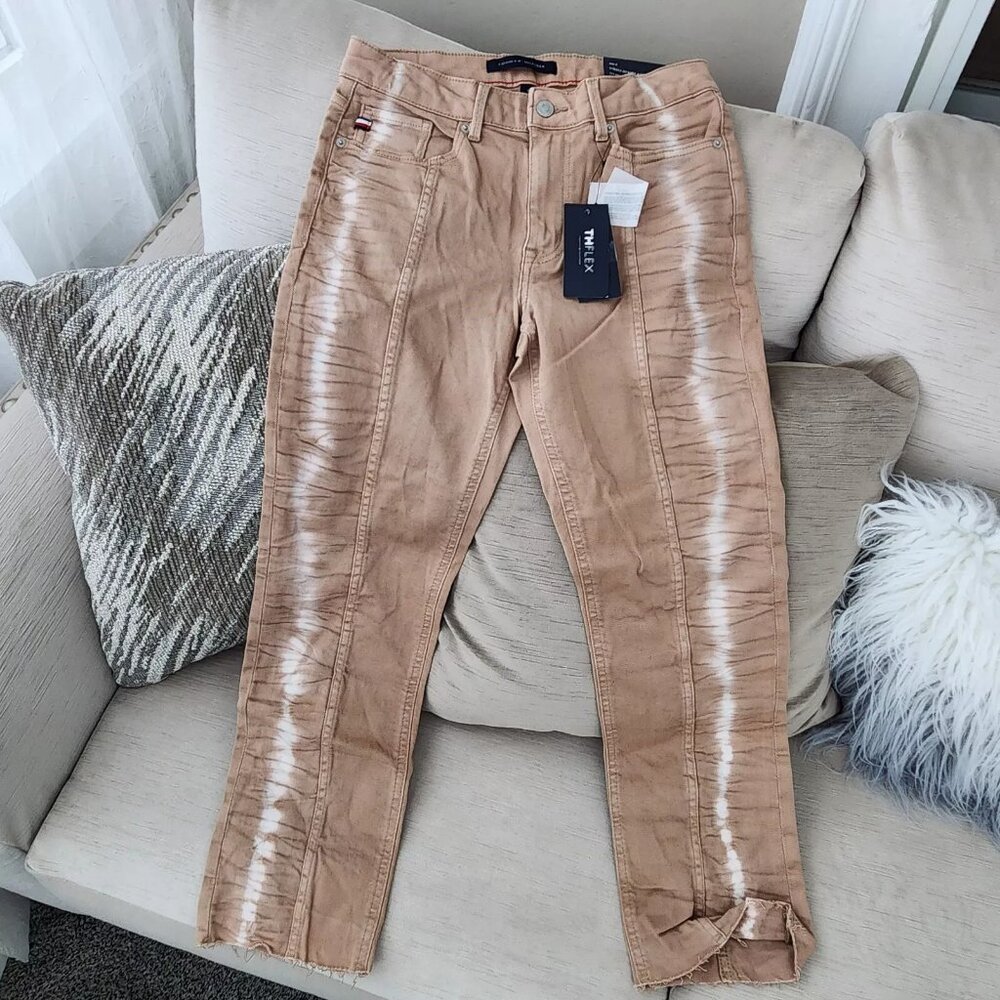 Tommy Hilfiger Tribeca Skinny Stretch Premium Women's Khaki Ankle Jeans 6 NWT